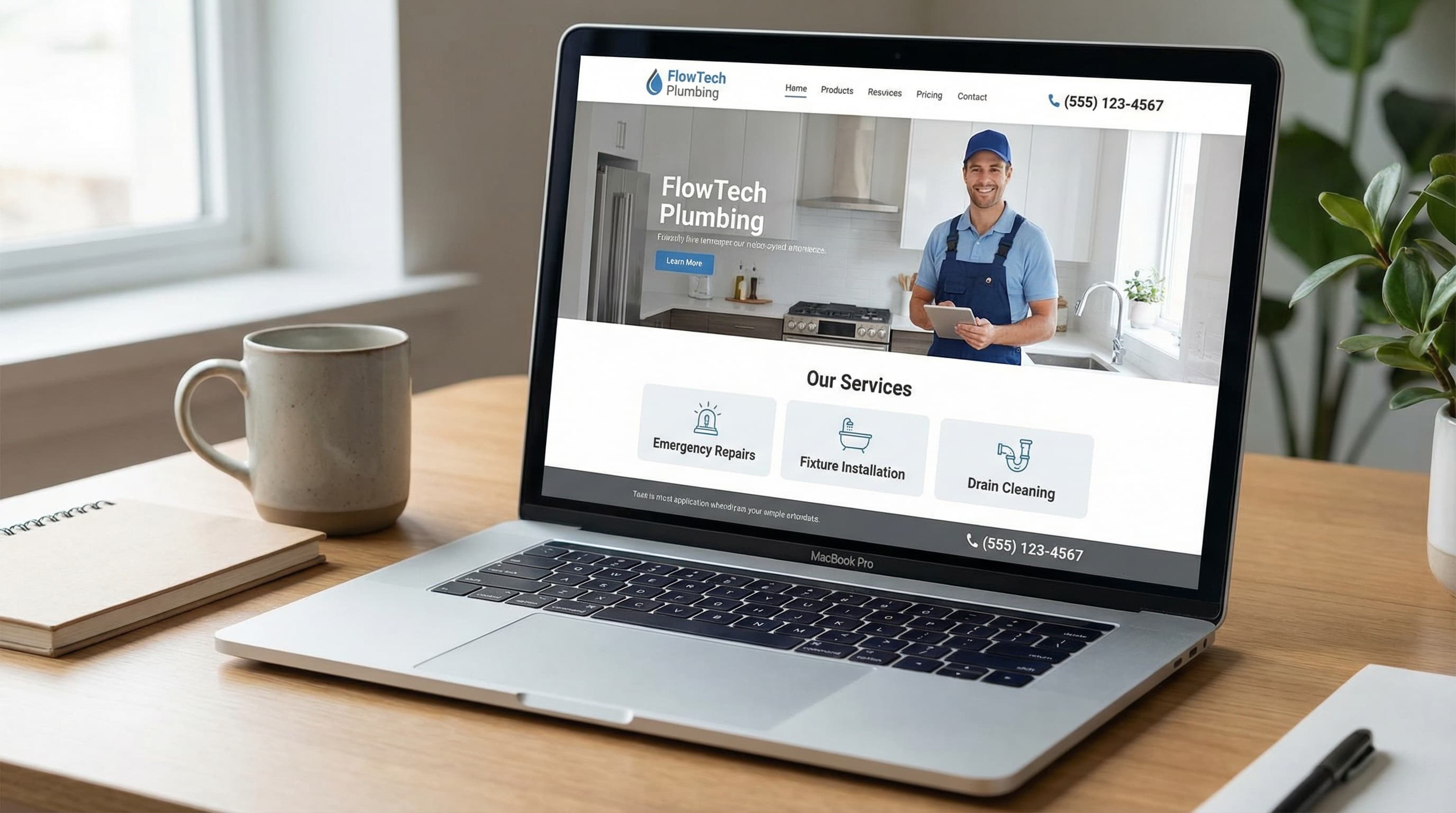 Example local plumber website design